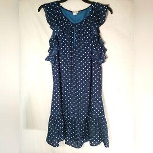 J.Crew Blue and White Polka Dotted Sleeveless Dress Sz XXS